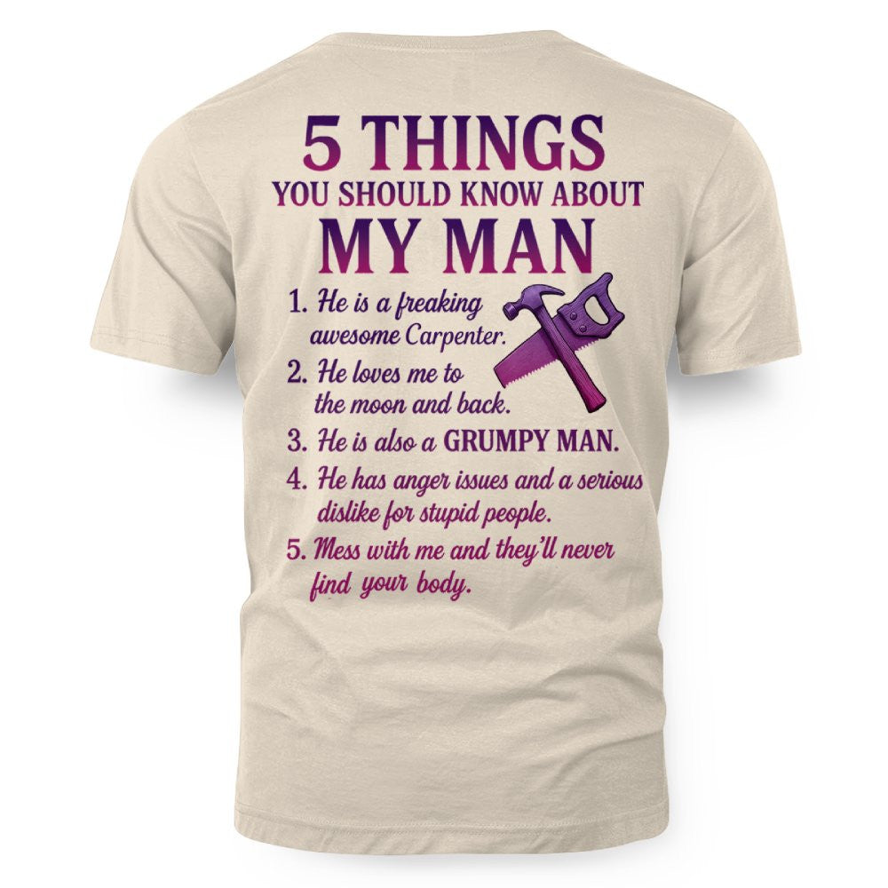5 Things You Should Know - Carpenter Wife Funny T-Shirt, Hoodie & More - grunx260804-0041