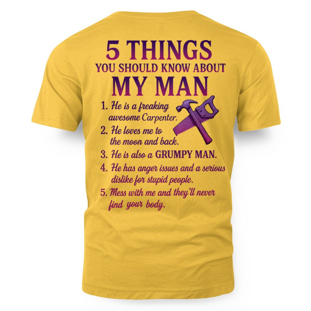 5 Things You Should Know - Carpenter Wife Funny T-Shirt, Hoodie & More - grunx260804-0041