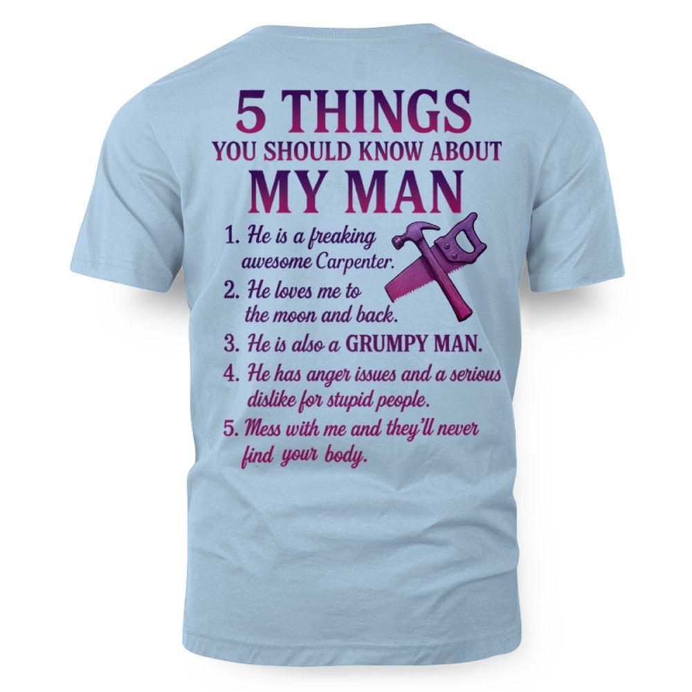 5 Things You Should Know - Carpenter Wife Funny T-Shirt, Hoodie & More - grunx260804-0041