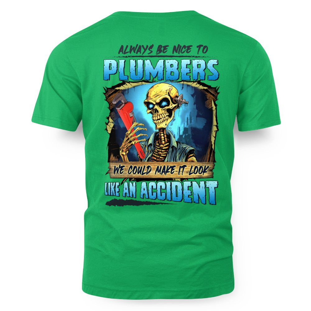 Always Be Nice Plumbers Apparel - Funny Skull T-Shirt, Hoodie & More - grunx260804-0102