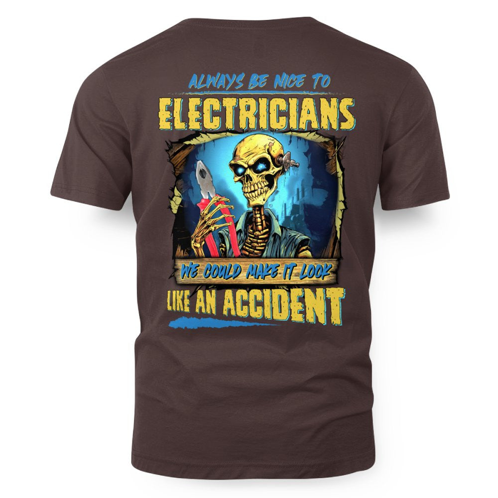 Always Be Nice Electrician Apparel - Funny Skeleton T-Shirt Hoodie & More - grunx260804-0097