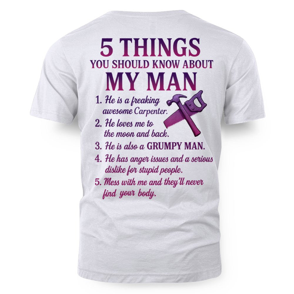 5 Things You Should Know - Carpenter Wife Funny T-Shirt, Hoodie & More - grunx260804-0041