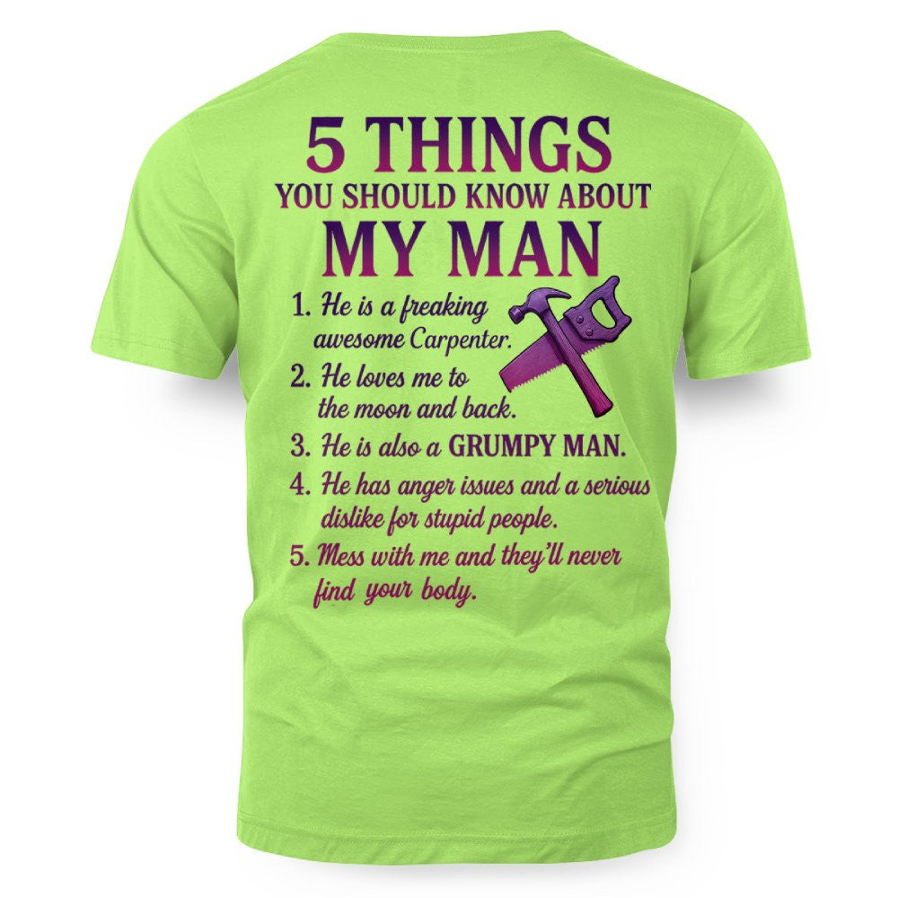 5 Things You Should Know - Carpenter Wife Funny T-Shirt, Hoodie & More - grunx260804-0041