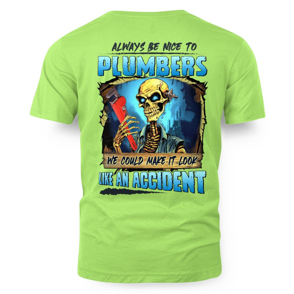 Always Be Nice Plumbers Apparel - Funny Skull T-Shirt, Hoodie & More - grunx260804-0102