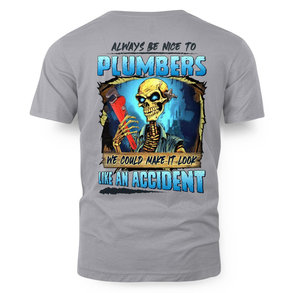 Always Be Nice Plumbers Apparel - Funny Skull T-Shirt, Hoodie & More - grunx260804-0102