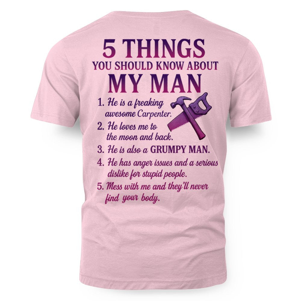 5 Things You Should Know - Carpenter Wife Funny T-Shirt, Hoodie & More - grunx260804-0041