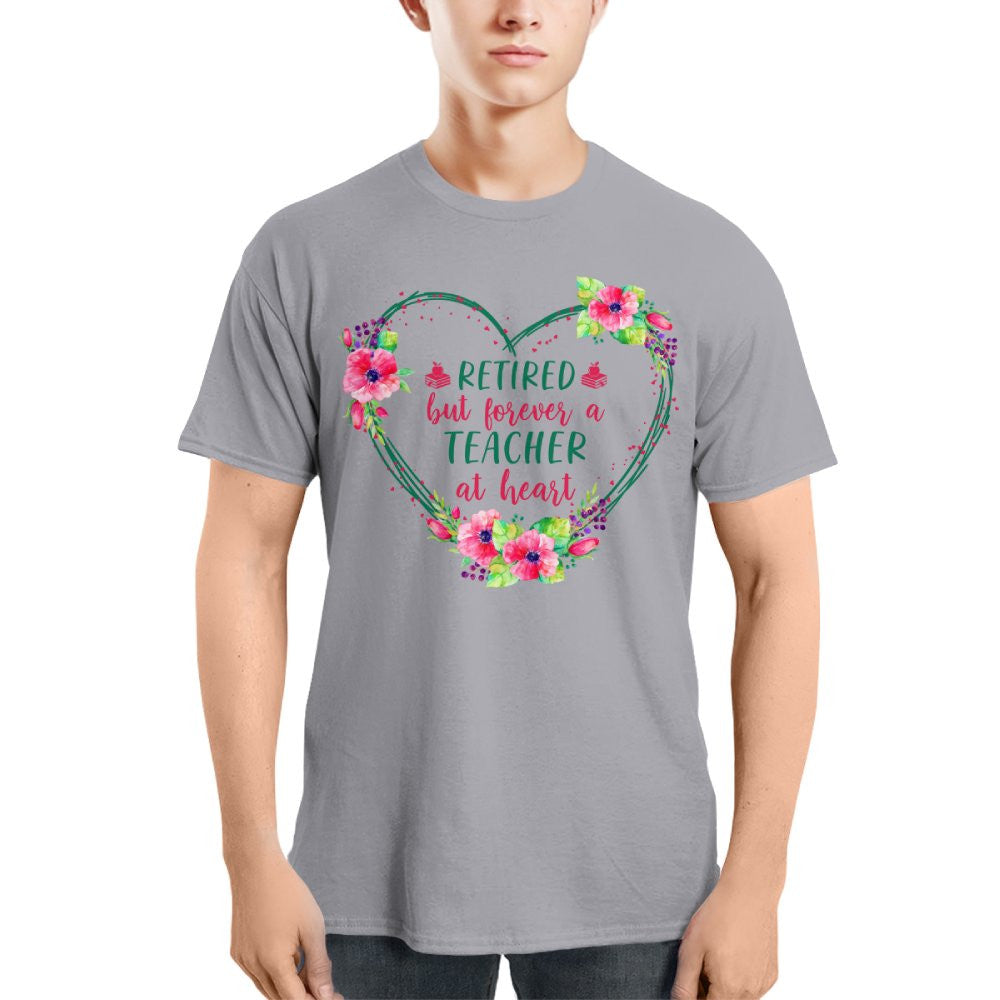 Forever A Teacher - Floral Heart Retired Educator T-Shirt, Hoodie & More - grunx260804-0227