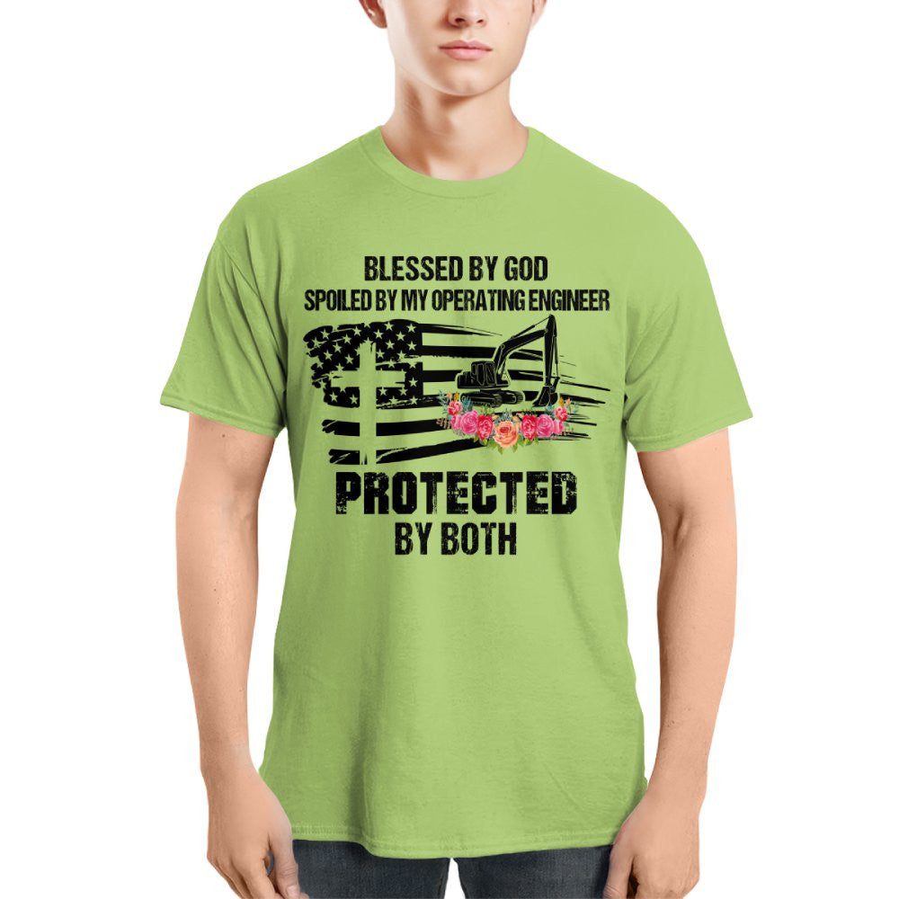 Blessed By God Protected By My Operating Engineer T-Shirt Hoodie & More - grunx260804-0181