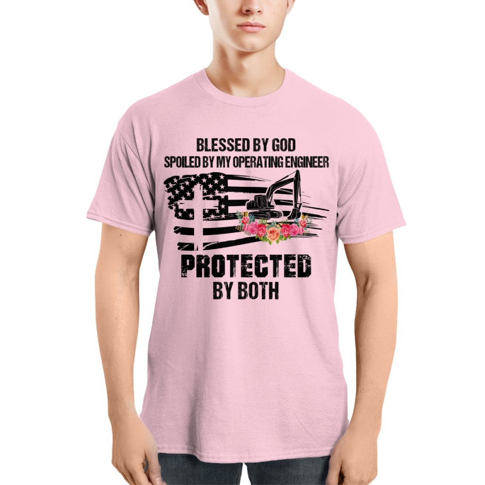 Blessed By God Protected By My Operating Engineer T-Shirt Hoodie & More - grunx260804-0181