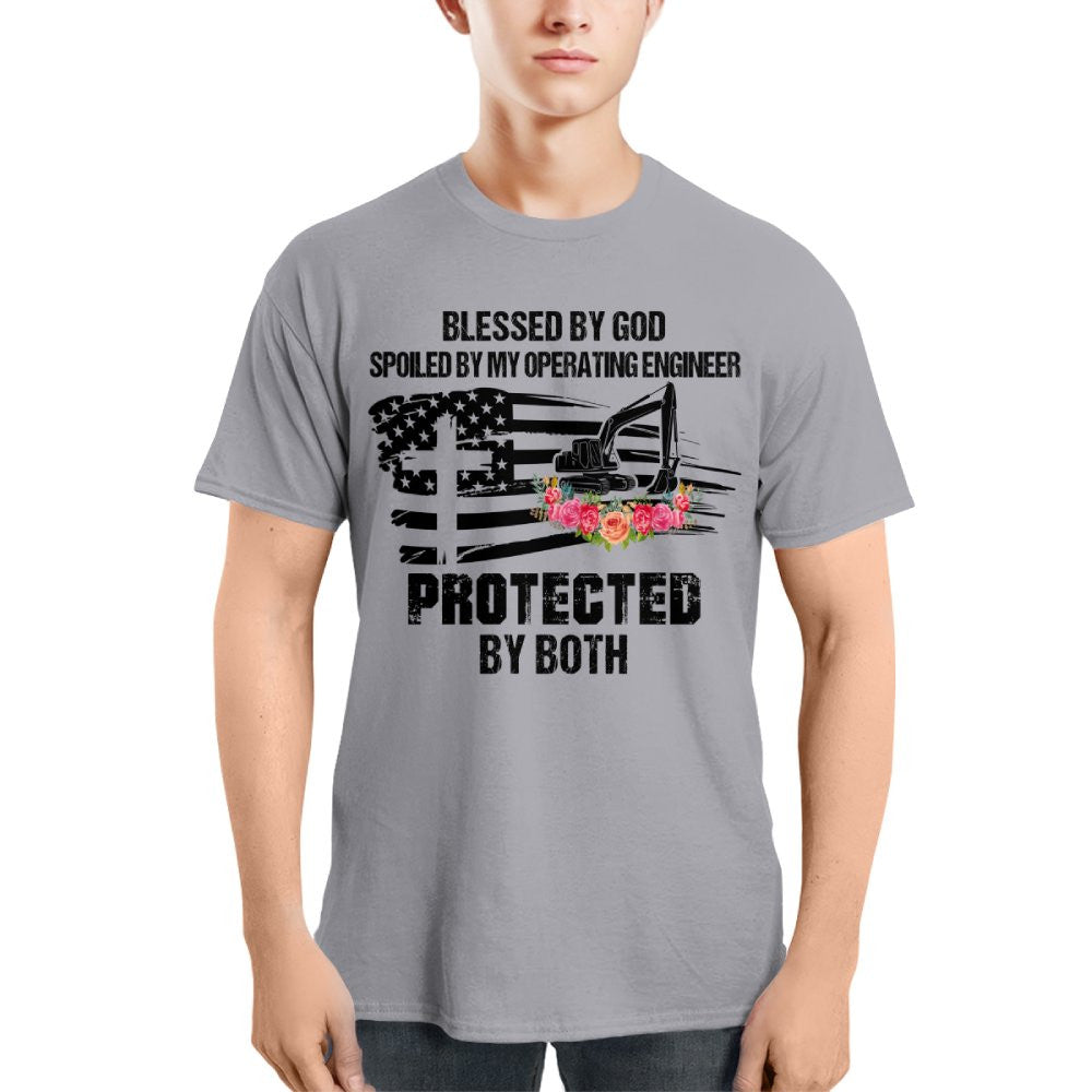 Blessed By God Protected By My Operating Engineer T-Shirt Hoodie & More - grunx260804-0181