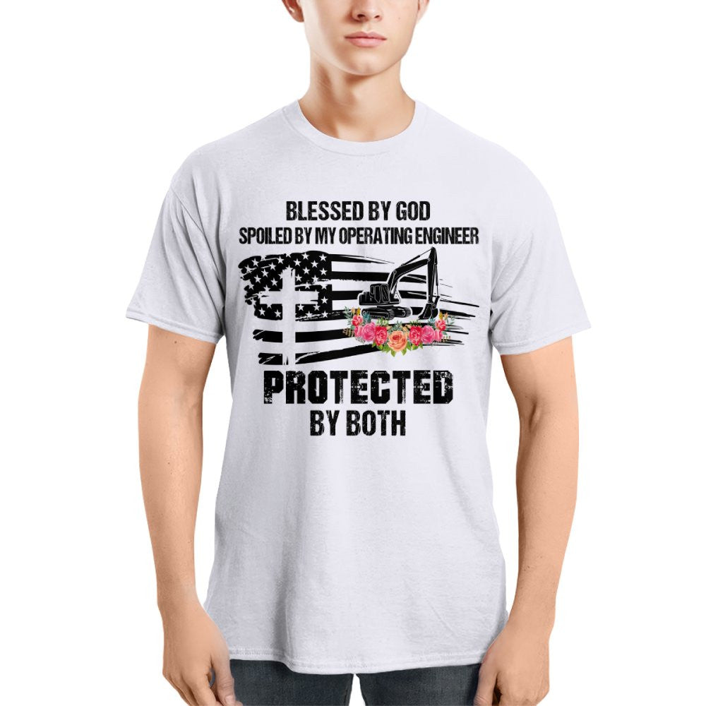 Blessed By God Protected By My Operating Engineer T-Shirt Hoodie & More - grunx260804-0181