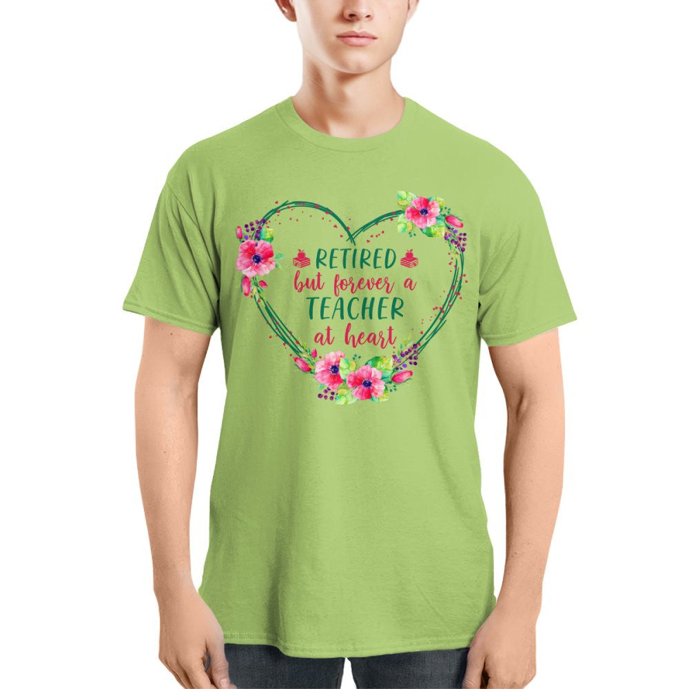 Forever A Teacher - Floral Heart Retired Educator T-Shirt, Hoodie & More - grunx260804-0227