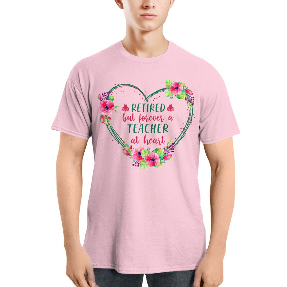 Forever A Teacher - Floral Heart Retired Educator T-Shirt, Hoodie & More - grunx260804-0227