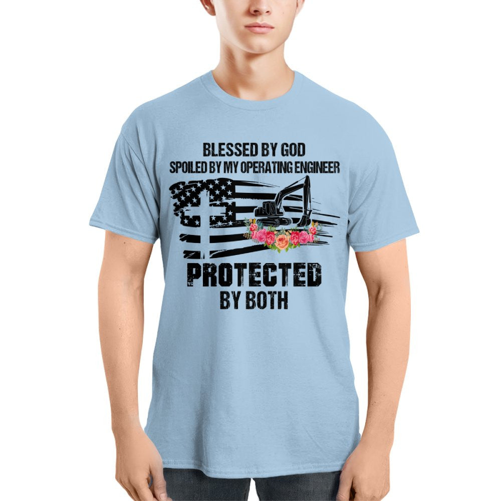 Blessed By God Protected By My Operating Engineer T-Shirt Hoodie & More - grunx260804-0181