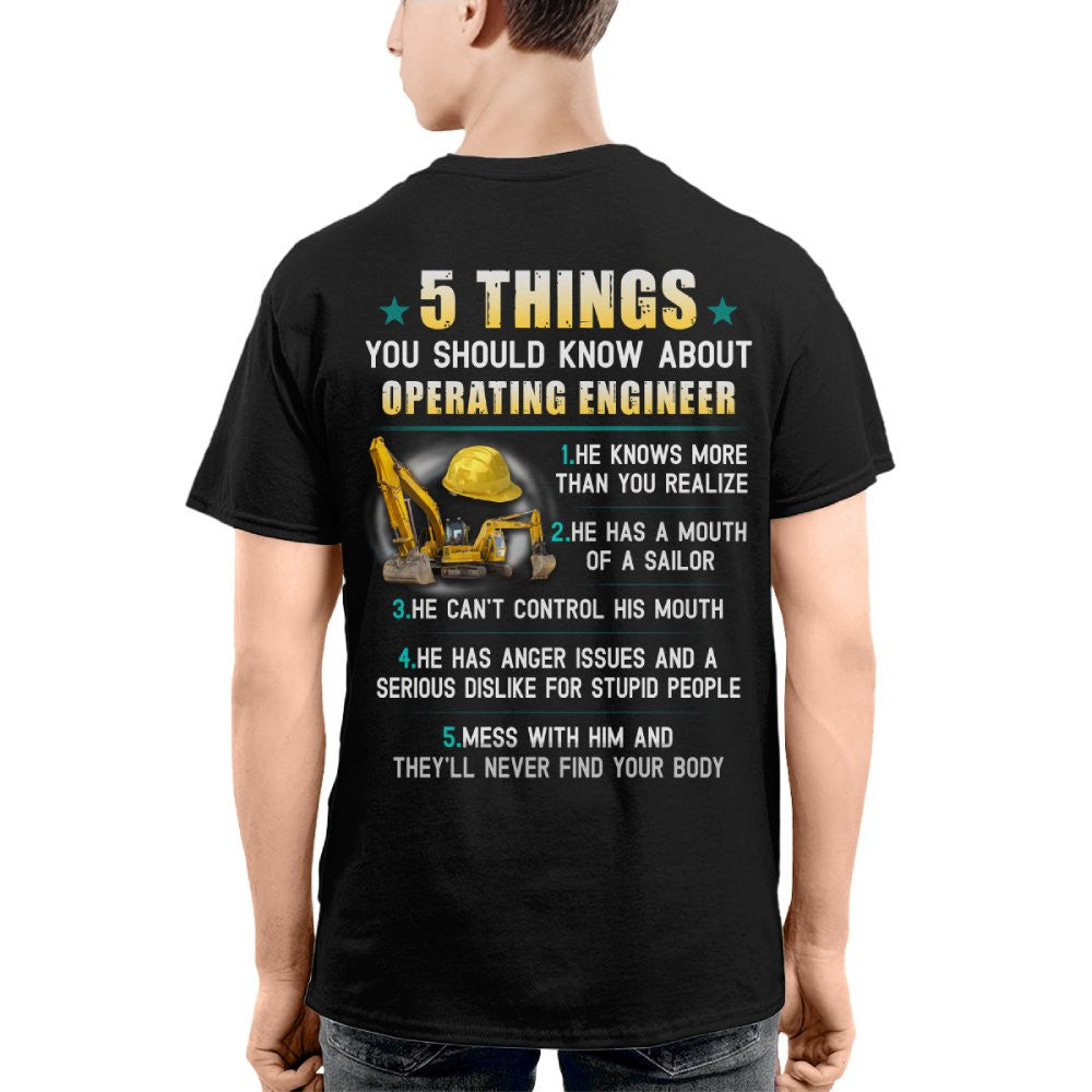 5 Things You Should Know - Operating Engineer Humor T-Shirt Hoodie & More - grunx260804-0053