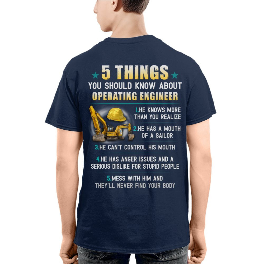 5 Things You Should Know - Operating Engineer Humor T-Shirt Hoodie & More - grunx260804-0053