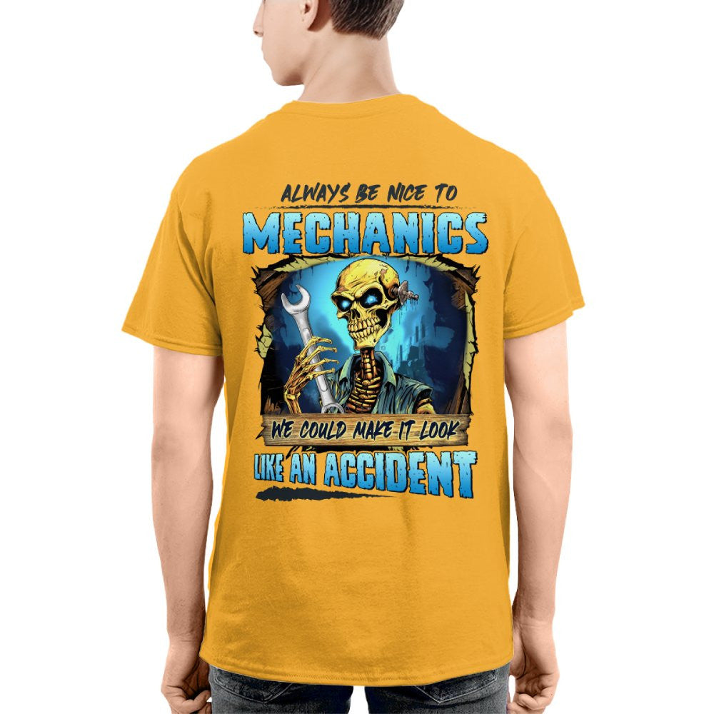 Always Be Nice To Mechanics Apparel - Skull Humor T-Shirt, Hoodie & More - grunx260804-0110