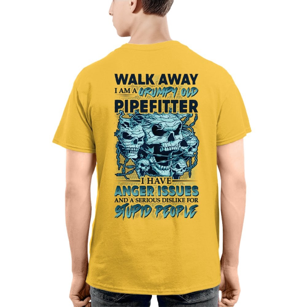 Grumpy Old Pipefitter Apparel - Skull Anger Issues T-Shirt, Hoodie & More - grunx260804-0173