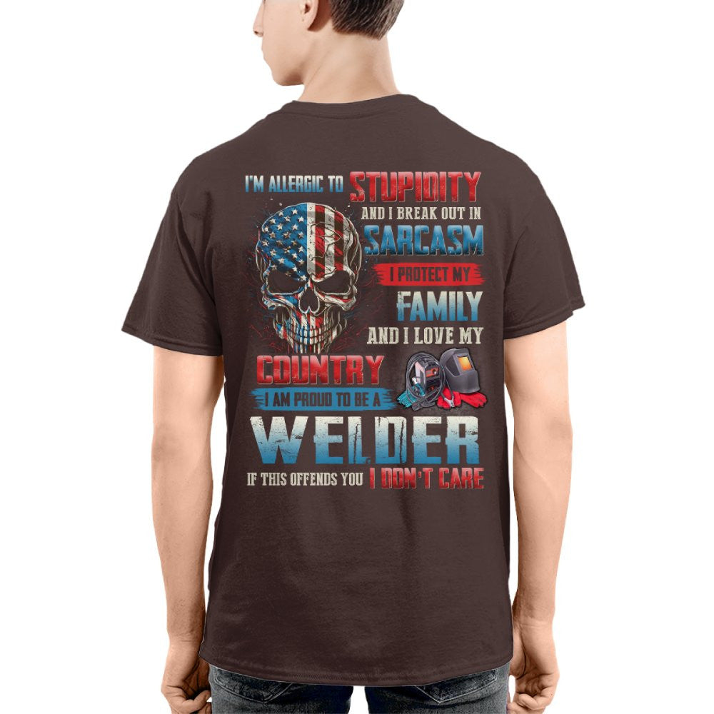Allergic To Stupidity Welder T-Shirts Hoodies Sweatshirts Long Sleeves - grunx260804-0093