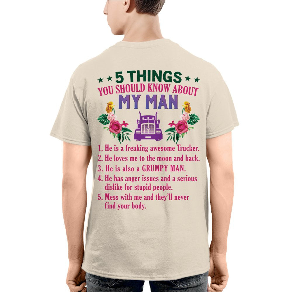 5 Things You Should Know - Trucker Husband Humor T-Shirt, Hoodie & More - grunx260804-0050
