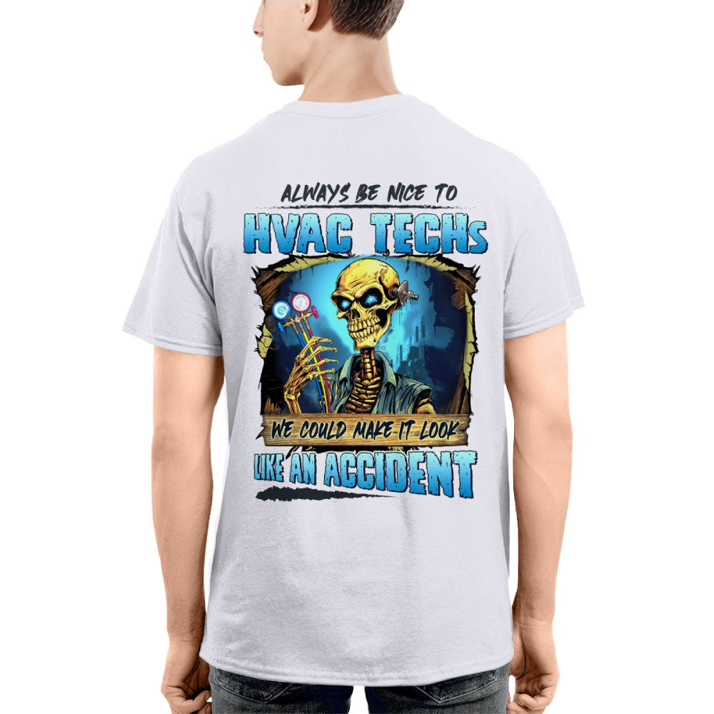 Always Be Nice HVAC Tech Apparel - Funny Skull T-Shirt, Hoodie & More - grunx260804-0099