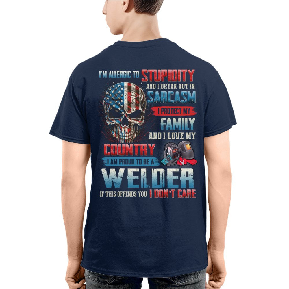 Allergic To Stupidity Welder T-Shirts Hoodies Sweatshirts Long Sleeves - grunx260804-0093