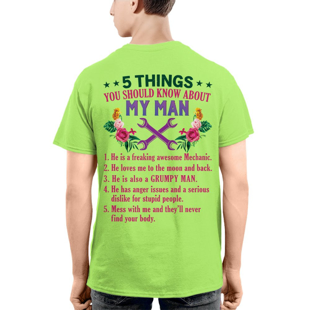 5 Things You Should Know - Mechanic Husband Humor T-Shirt, Hoodie & More - grunx260804-0045