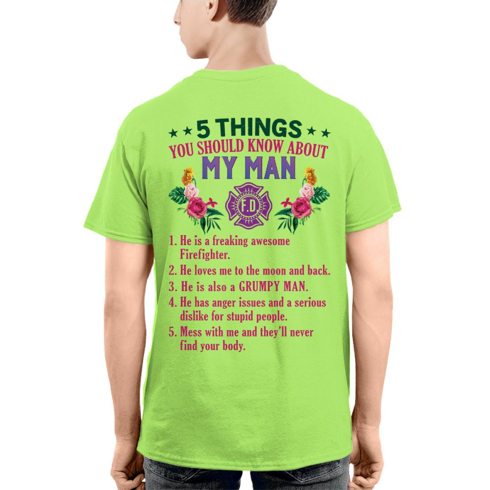 5 Things You Should Know - Firefighter Husband Humor T-Shirt, Hoodie & More - grunx260804-0042
