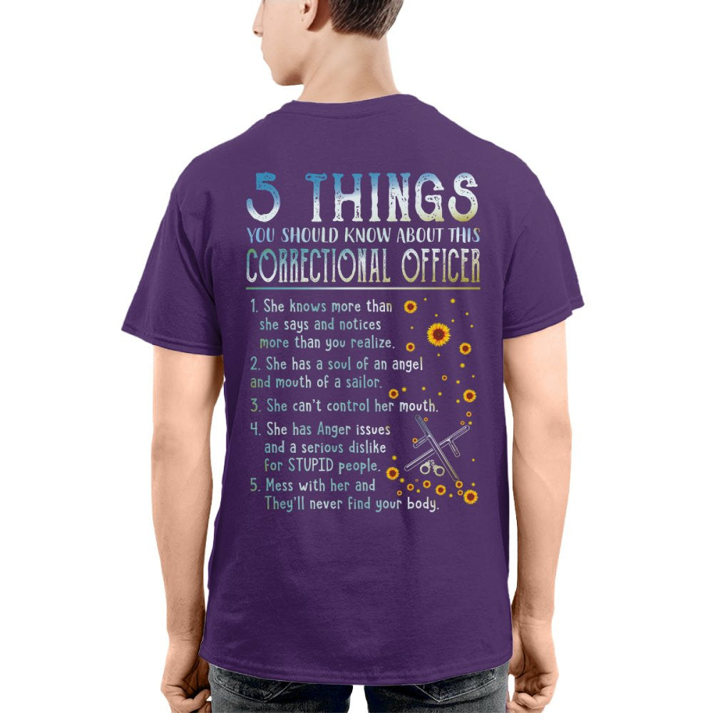 5 Things You Should Know About This Correctional Officer - Funny Design T-Shirt, Hoodie & More - grunx260804-0056
