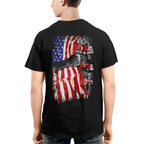 American Flag Fist Power - Patriotic Trucker Apparel T-Shirt, Hoodie & More - grunx260804-0145