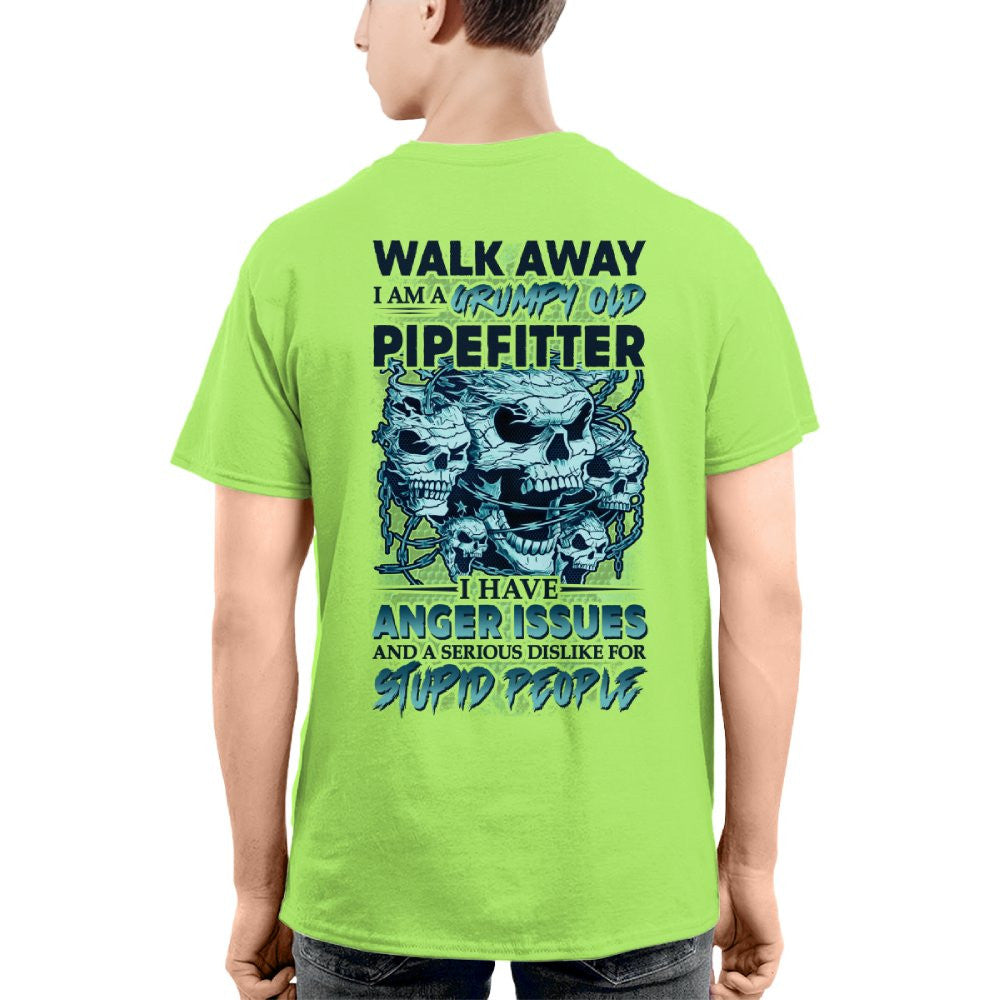 Grumpy Old Pipefitter Apparel - Skull Anger Issues T-Shirt, Hoodie & More - grunx260804-0173