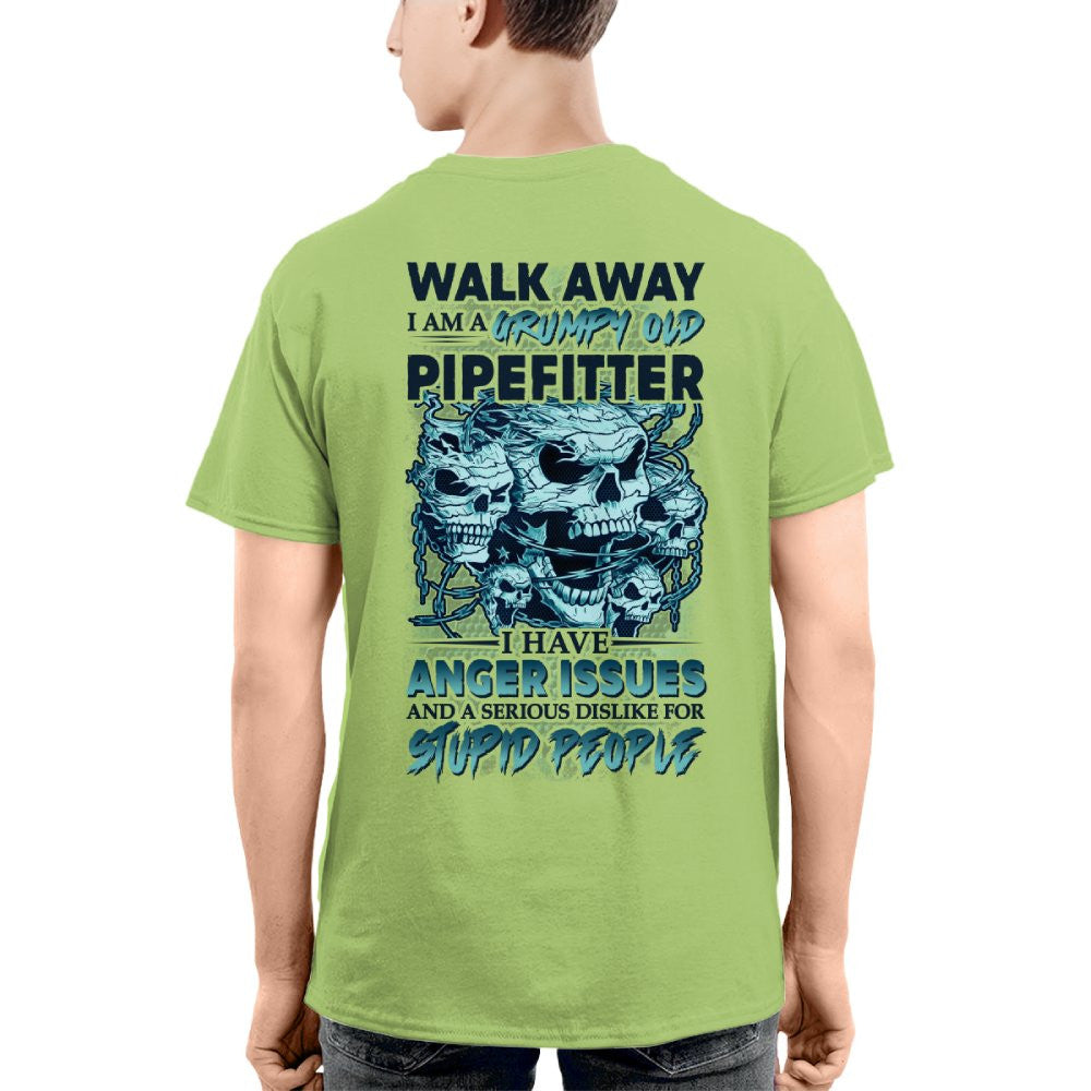 Grumpy Old Pipefitter Apparel - Skull Anger Issues T-Shirt, Hoodie & More - grunx260804-0173