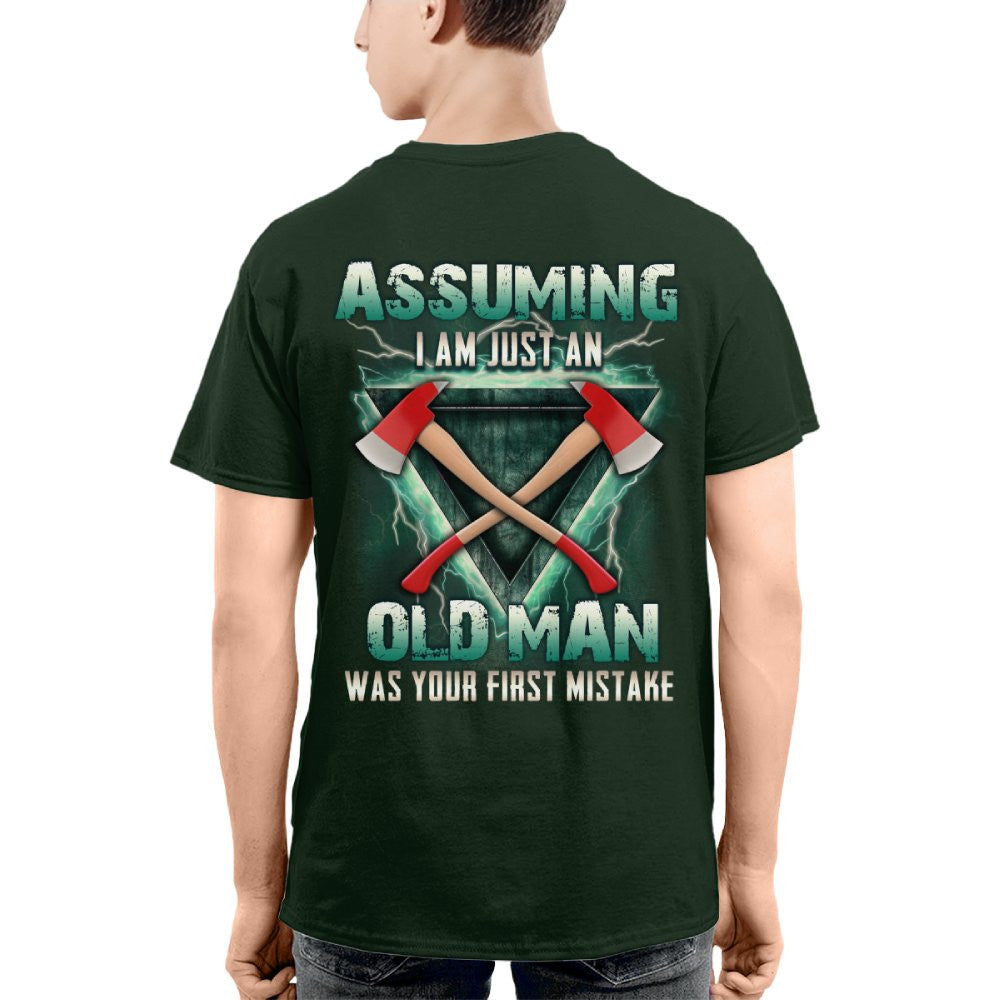 Assuming I'm Just A Firefighter Apparel - Axe Lightning T-Shirt Hoodie & More - grunx260804-0204