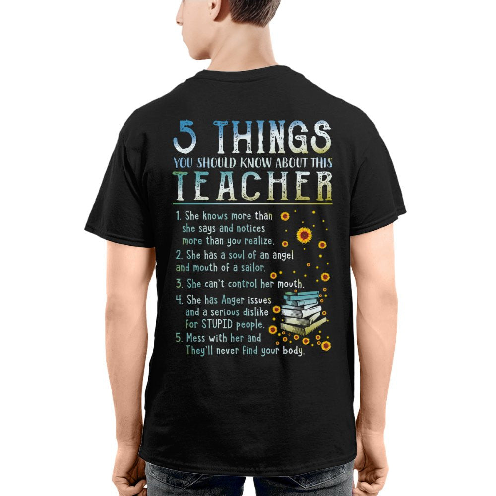 5 Things List - Bold Funny Teacher Statement T-Shirt, Hoodie & More - grunx260804-0058
