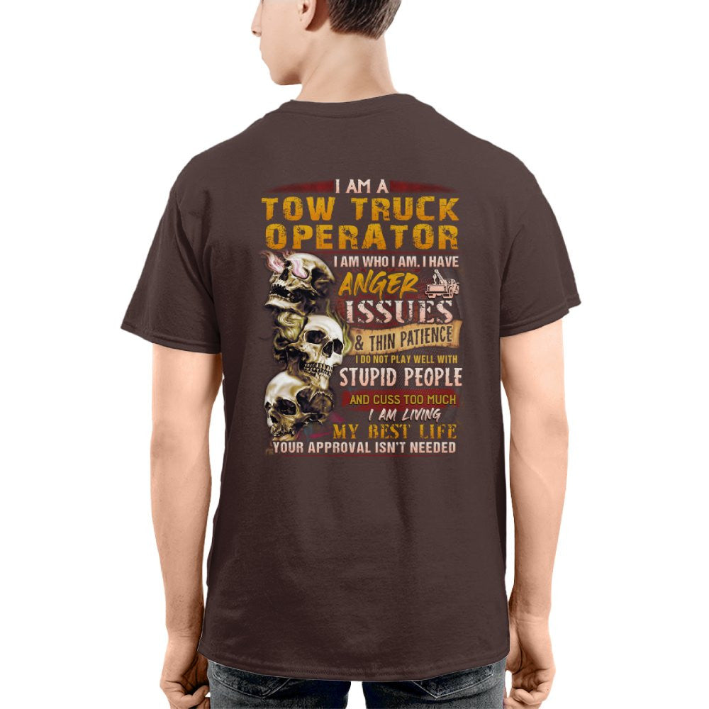 Anger Issues Tow Truck Operator Apparel - Skull Attitude T-Shirt, Hoodie & More - grunx260804-0172