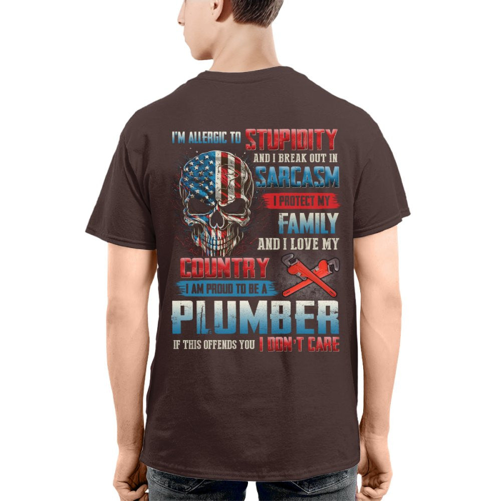 Allergic To Stupidity Plumber T-Shirts Hoodies Sweatshirts Long Sleeves - grunx260804-0091