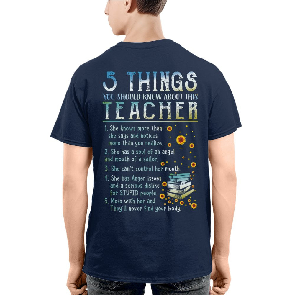 5 Things List - Bold Funny Teacher Statement T-Shirt, Hoodie & More - grunx260804-0058