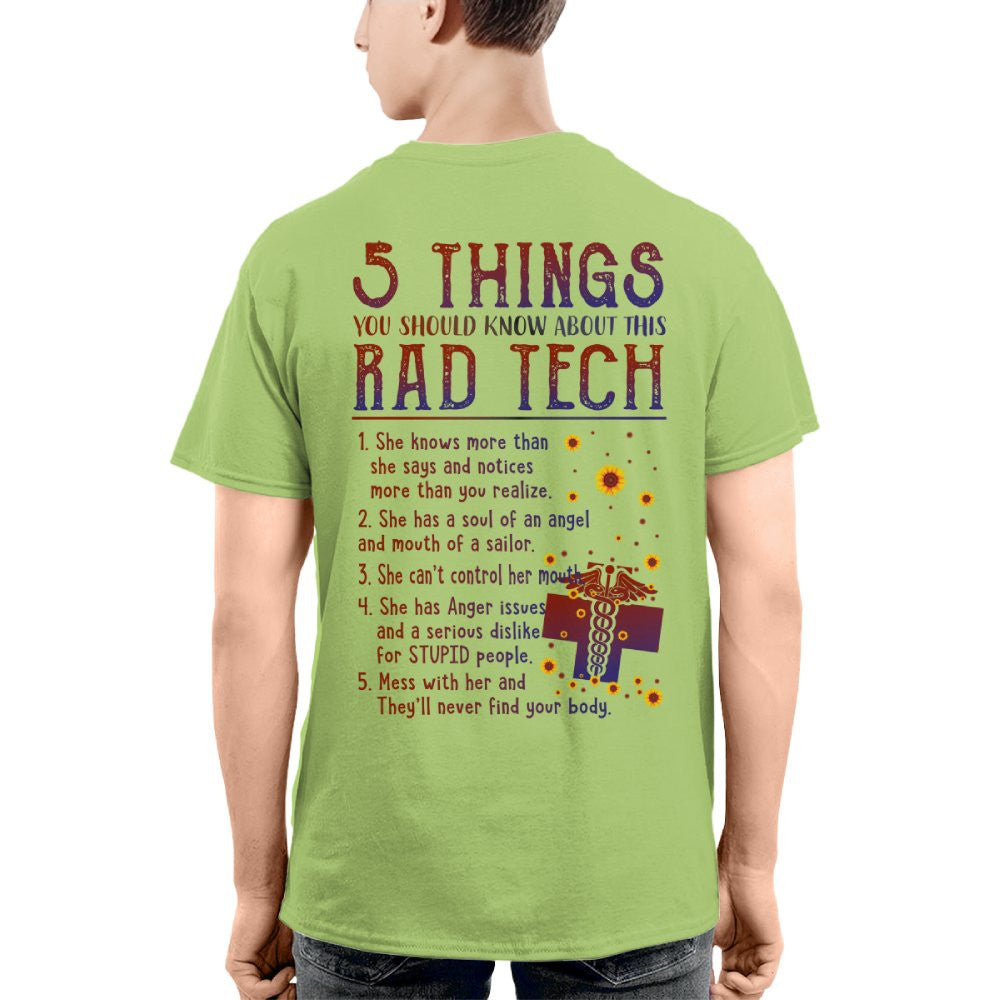 Rad Tech Warning - 5 Things You Should Know Funny T-Shirt, Hoodie & More - grunx260804-0059