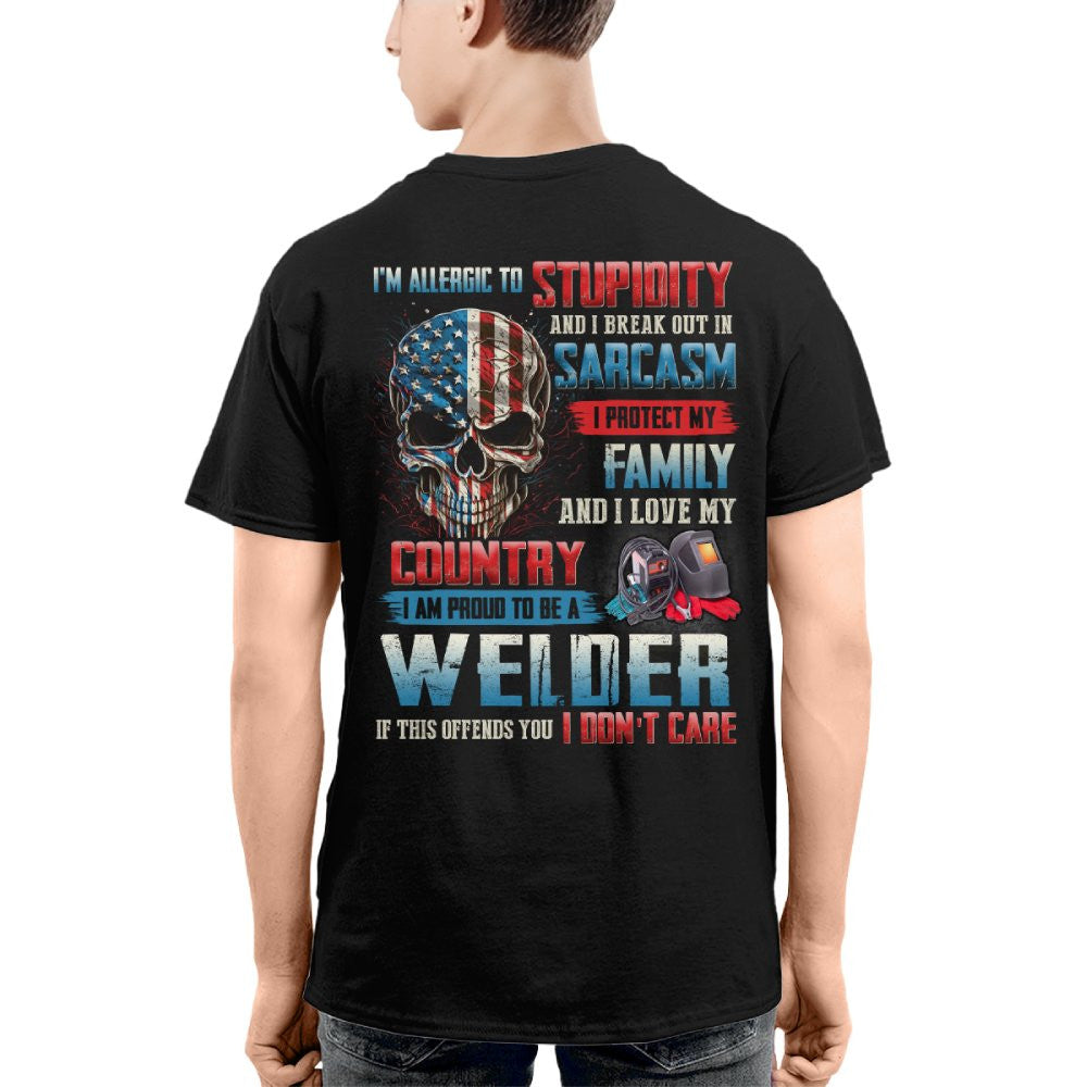Allergic To Stupidity Welder T-Shirts Hoodies Sweatshirts Long Sleeves - grunx260804-0093