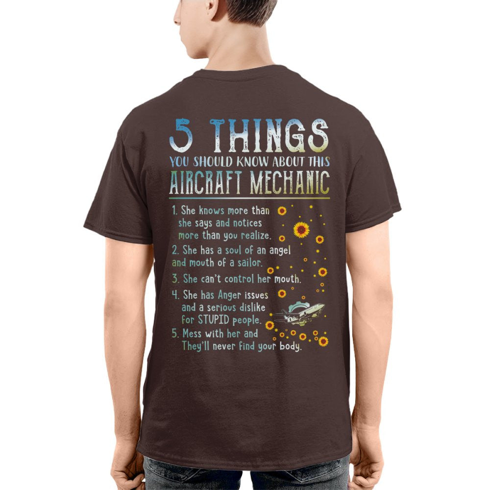 5 Things About Her - Aircraft Mechanic Female Quote T-Shirt, Hoodie & More - grunx260804-0054