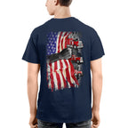 American Flag Fist Power - Patriotic Trucker Apparel T-Shirt, Hoodie & More - grunx260804-0145