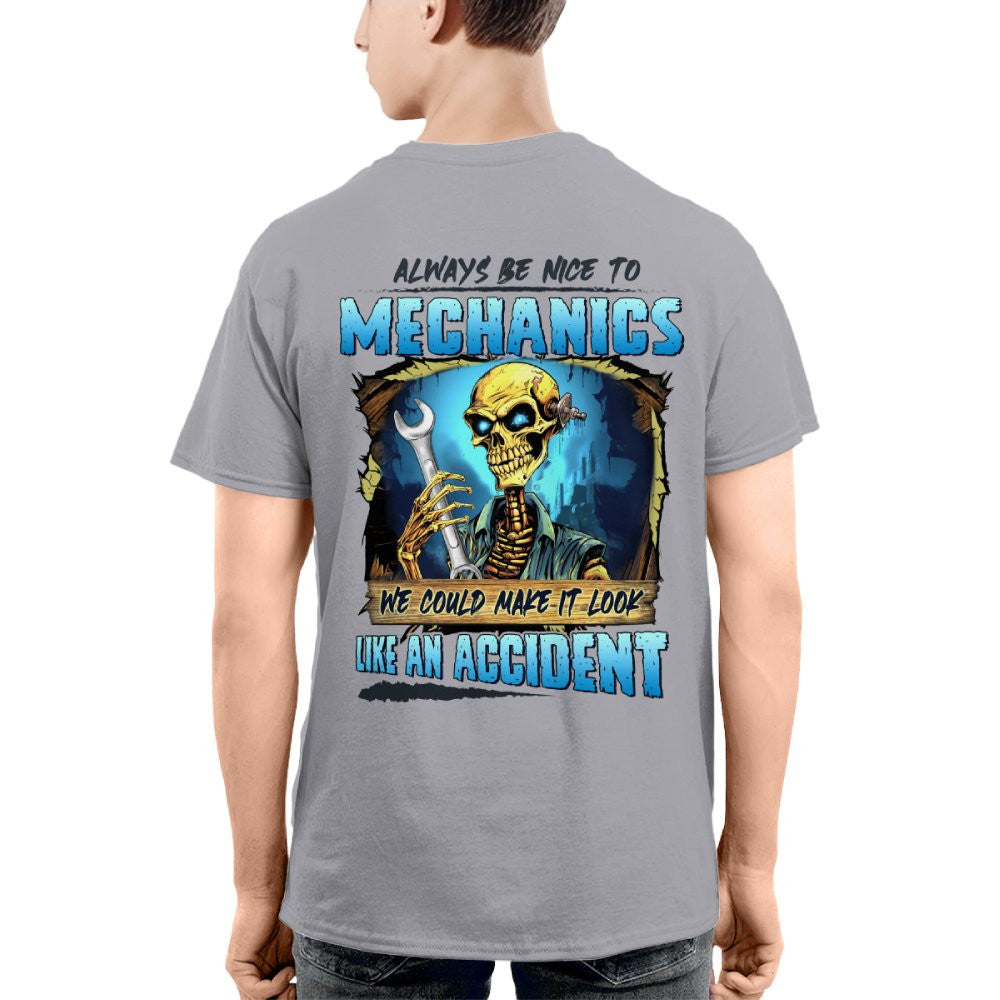 Always Be Nice To Mechanics Apparel - Skull Humor T-Shirt, Hoodie & More - grunx260804-0110