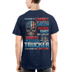 Allergic To Stupidity Trucker Apparel - Patriotic Skull T-Shirt, Hoodie & More - grunx260804-0092