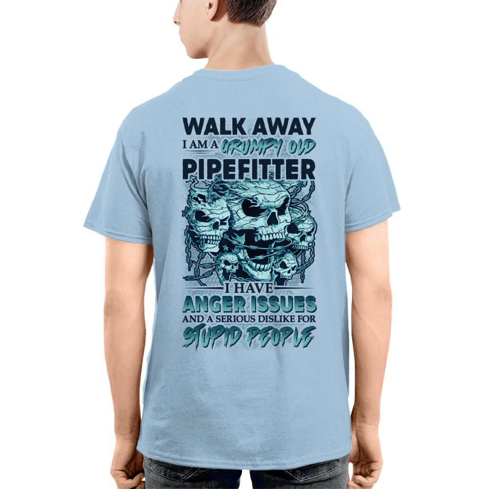 Grumpy Old Pipefitter Apparel - Skull Anger Issues T-Shirt, Hoodie & More - grunx260804-0173