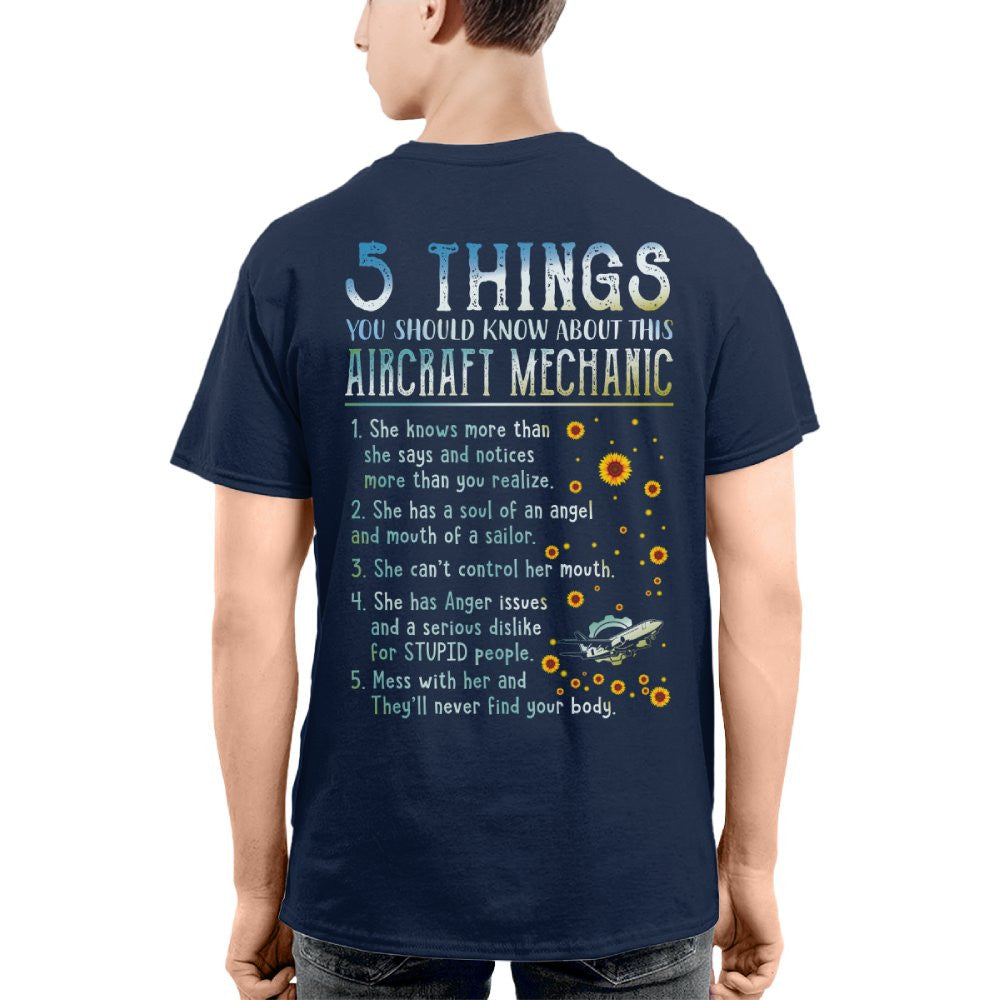 5 Things About Her - Aircraft Mechanic Female Quote T-Shirt, Hoodie & More - grunx260804-0054
