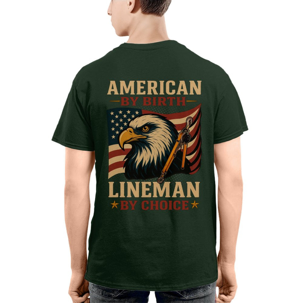 American By Birth Apparel - Lineman By Choice USA T-Shirt Hoodie & More - grunx260804-0121