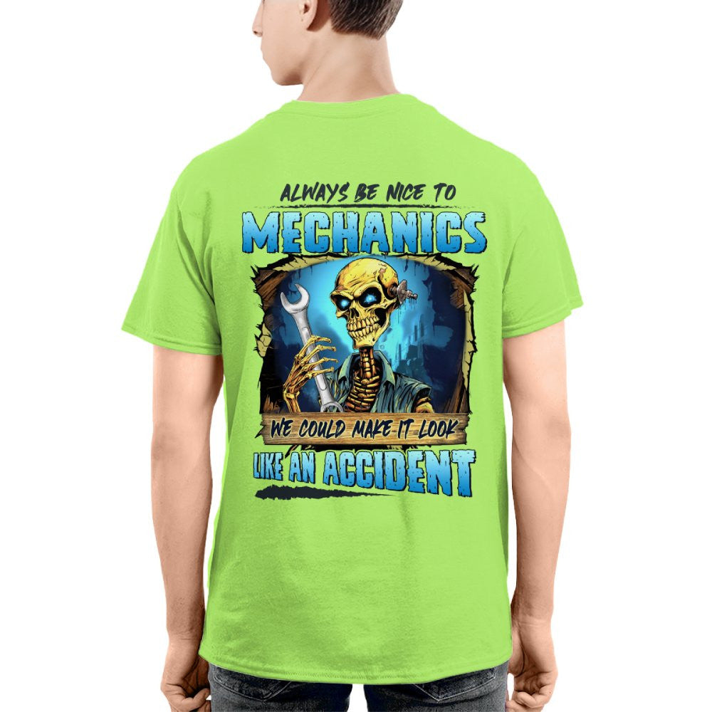 Always Be Nice To Mechanics Apparel - Skull Humor T-Shirt, Hoodie & More - grunx260804-0110