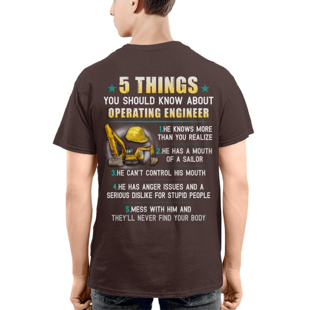5 Things You Should Know - Operating Engineer Humor T-Shirt Hoodie & More - grunx260804-0053