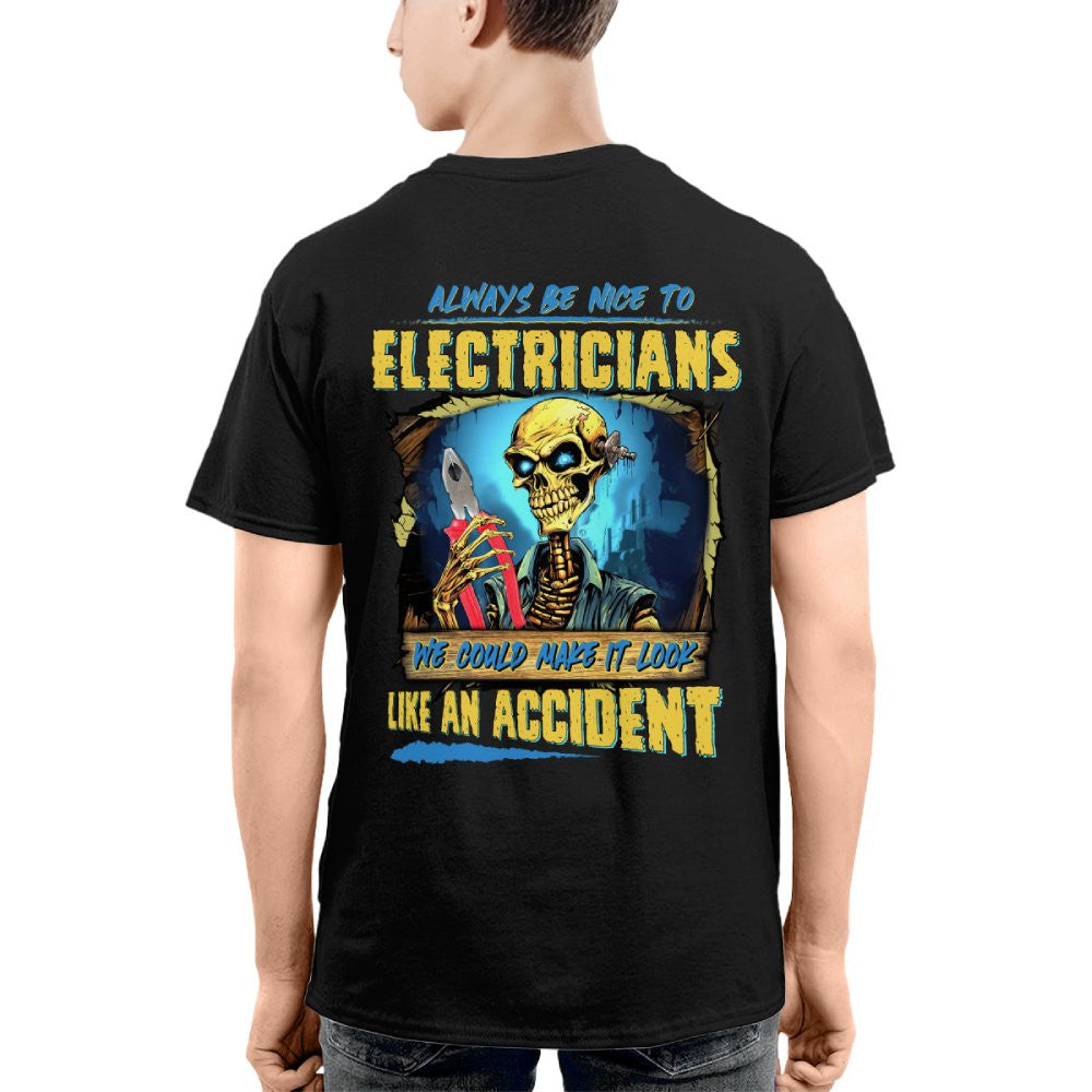 Always Be Nice Electrician Apparel - Funny Skeleton T-Shirt Hoodie & More - grunx260804-0097