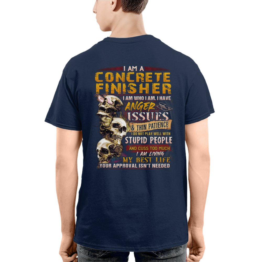 Anger Issues Concrete Finisher Apparel - Skull Attitude Tee Hoodie & More - grunx260804-0171